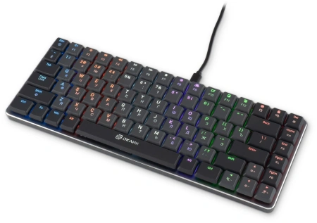 Клавиатура Оклик K615X механическая серый/серебристый USB slim Multimedia for gamer LED (1934413)