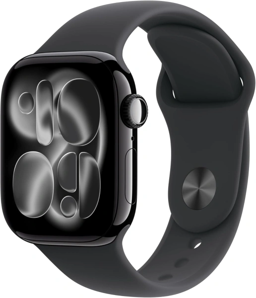 Смарт-часы Apple Watch Series 11 A3333 46мм OLED корп.черный Sport Band рем.черный разм.брасл.:160-210мм (MEUX4ZP/A)