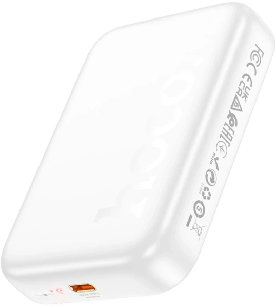 Мобильный аккумулятор Hoco J117A Esteem 10000mAh QC/PD 20W 2.4A USB-C беспров.зар. белый (05830)
