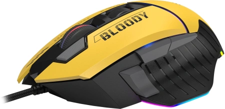 Мышь A4Tech Bloody W95 Max Sports желтый/серый оптическая 12000dpi USB 10but (W95 MAX SPORTS LIME)