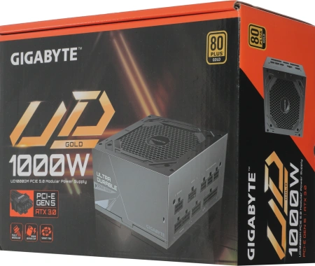 Блок питания Gigabyte ATX 1000W GP-UD1000GM PG5 Gen.5 80+ gold (20+4pin) APFC 120mm fan 8xSATA Cab Manag RTL