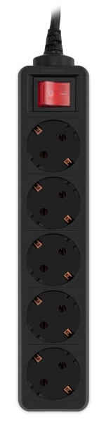 Сетевой фильтр PC Pet AP01006-5-B 5м (5 розеток) черный (пакет ПЭ)