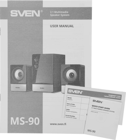 Колонки Sven MS-90 2.1 черный 10Вт