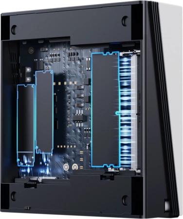ПК Мини Chuwi UBox Ryzen 5 6600H (3.3) 16Gb SSD512Gb 660M Windows 11 Pro 2x2.5GbitEth WiFi BT 90W белый/черный
