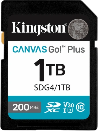Флеш карта SDXC 1TB Kingston SDG4/1TB Canvas Go! Plus V30 w/o adapter
