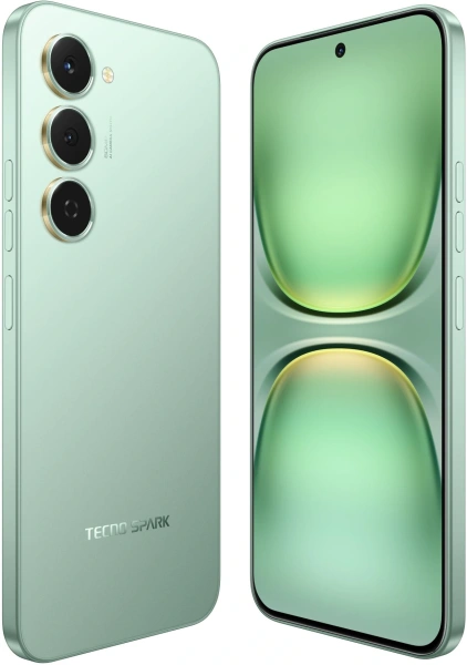 Смартфон Tecno Spark 40 Pro 128Gb 8Gb зеленый моноблок 3G 4G 2Sim 6.78" 1224x2720 Android 15 50Mpix 802.11 a/b/g/n/ac/ax NFC GPS GSM900/1800 Protect FM
