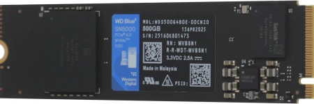 Накопитель SSD WD PCIe 4.0 x4 500GB WDS500G4B0E SN5000 Blue M.2 2280