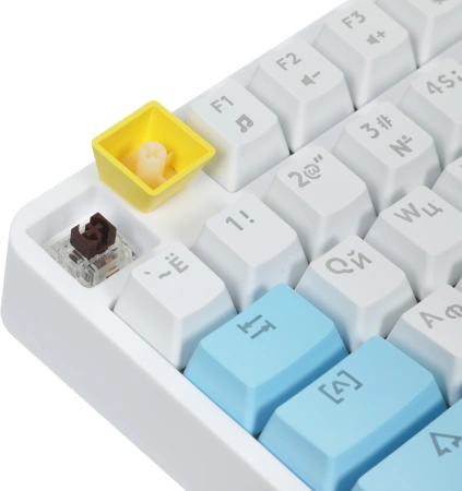 Клавиатура Оклик K951X механическая белый USB Multimedia for gamer LED (подставка для запястий) (1901079) кабель 1.8м