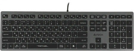 Клавиатура A4Tech FX60H серый USB slim LED (FX60H GREY/WHITE) кабель 1.5м