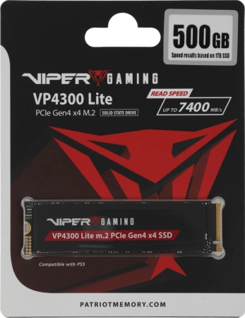 Накопитель SSD Patriot PCIe 4.0 x4 500GB VP4300L500GM28H Viper VP4300 Lite M.2 2280