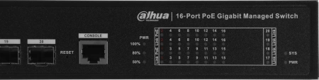 Коммутатор Dahua DH-S4220-16GT-190 (L2) 16x100Мбит/с 2x1Гбит/с 2SFP 16PoE 190W управляемый