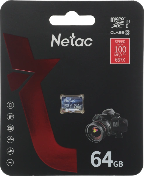 Флеш карта microSDXC 64GB Netac P500 Ultra w/o adapter