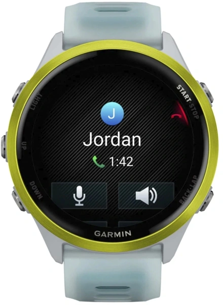 Смарт-часы Garmin Forerunner 570 47мм 1.4" AMOLED корп.золото белое рем.бирюзовый разм.брасл.:135-205мм (010-02971-01)
