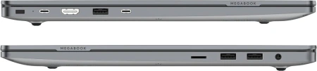 Ноутбук Tecno MegaBook T16RA Core i5 13420H 16Gb SSD512Gb Intel UHD Graphics 16" IPS FHD+ (1920x1200) Windows 11 Home 64 grey WiFi BT Cam 6510mAh (71003300226)