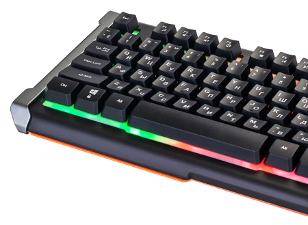 Клавиатура Оклик 710G BLACK DEATH черный/оранжевый USB Multimedia for gamer LED (476393)