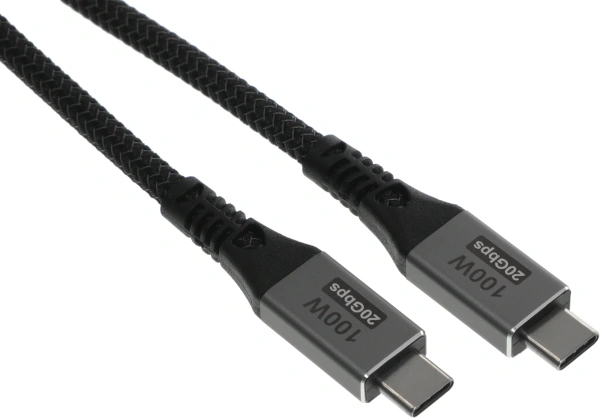 Кабель Premier 100W/4K 60HZ/20GBS USB Type-C (m)-USB Type-C (m) 1м черный