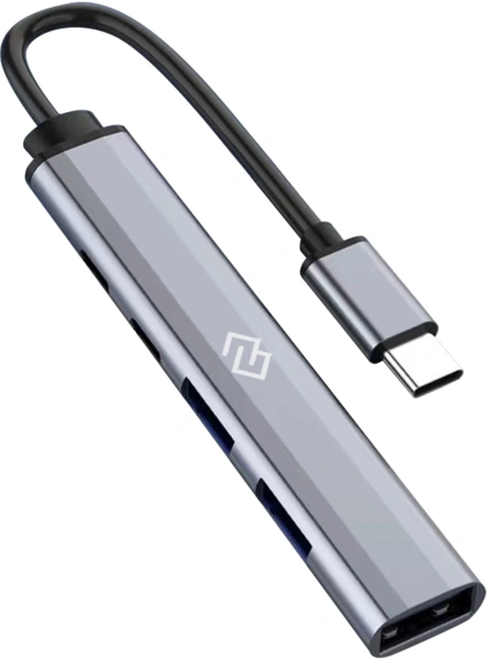 Разветвитель USB-C Digma DHUB-5USB-AC-3.0 5порт. серебристый