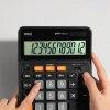 Калькулятор настольный Deli Askend EM999 черный 12-разр.