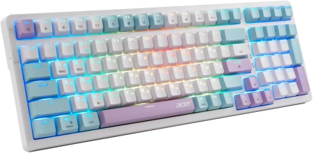 Клавиатура Acer OKW304 механическая белый USB for gamer LED (ZL.KBDCC.01V) кабель 1.8м