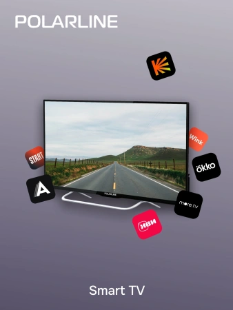 Телевизор LED PolarLine 32" 32PL54TC-SM черный/серебристый HD 60Hz DVB-T DVB-T2 DVB-C USB WiFi Smart TV (RUS)