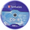Диск CD-R Verbatim 700Mb 52x Cake Box (100шт) (43411)
