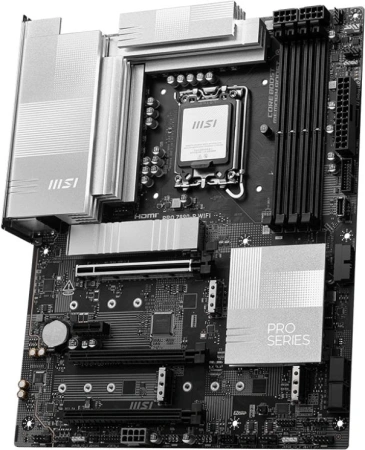 Материнская плата MSI PRO Z890-P WIFI Soc-1851 Intel Z890 ATX AC`97 8ch(7.1) 5Gigabit RAID+HDMI+DP