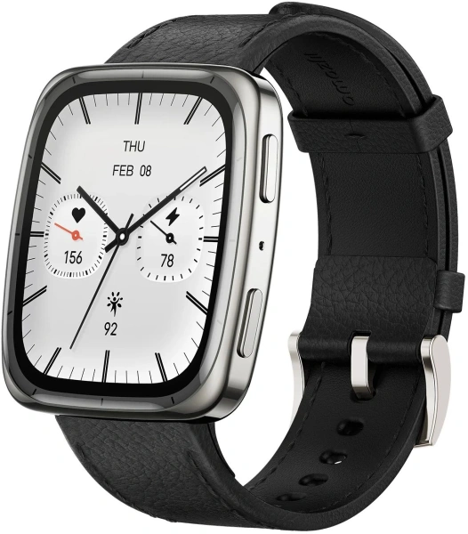 Смарт-часы Amazfit Active 2S A2440 1.75" AMOLED корп.серебристый рем.черный разм.брасл.:150-210мм (6972596108825)