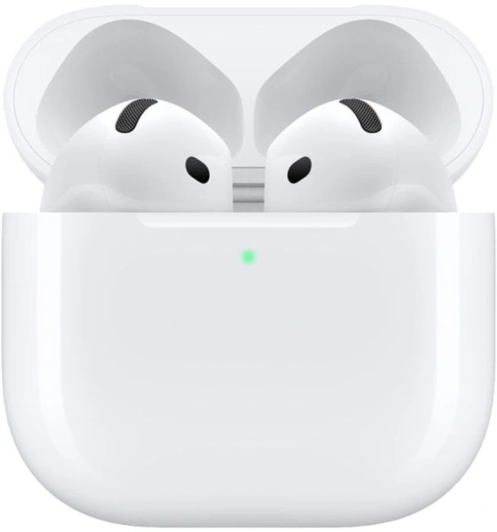 Гарнитура вкладыши Apple AirPods 4 A3050,A3053,A3058 белый беспроводные bluetooth в ушной раковине (MXP63ZA/A)