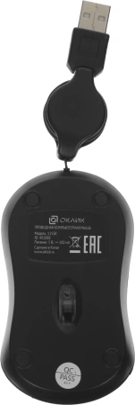 Мышь Оклик 115SR черный оптическая 1000dpi USB для ноутбука 3but (492888)