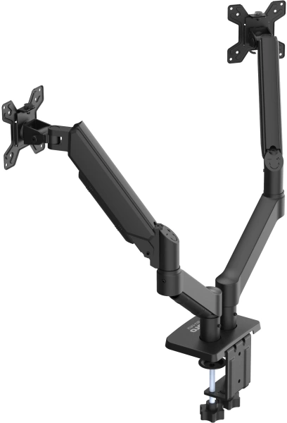 Кронштейн для мониторов ЖК Buro BU-M12 черный 17"-32" макс.10кг крепление к столешнице поворот и наклон