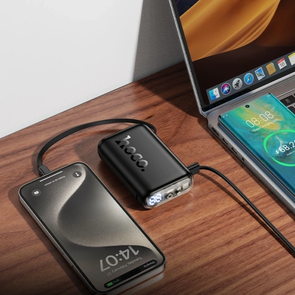Мобильный аккумулятор Hoco J157 10000mAh QC3.0/PD 22.5W 2A USB-A/2xUSB-C черный (62055)