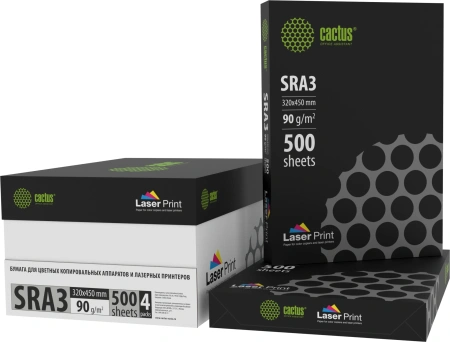 Бумага Cactus CS-LPSRA390500 SRA3 марка A/90г/м2/500л./белый CIE170% для лазерной печати