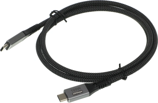 Кабель Premier 100W/4K 60HZ/20GBS USB Type-C (m)-USB Type-C (m) 1м черный