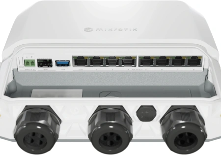 Маршрутизатор MikroTik RB5009UPr+S+OUT 10/100/1000/2500BASE-T/SFP+ белый