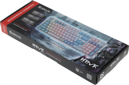 Клавиатура Defender GK-418 механическая белый USB Multimedia for gamer LED (45421) кабель 1.5м