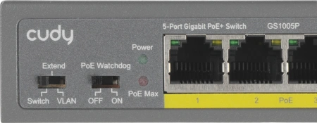 Коммутатор Cudy GS1005P (L2) 5x1Гбит/с 5PoE 60W неуправляемый