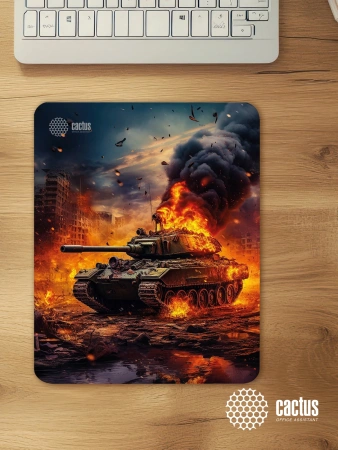 Коврик для мыши Cactus Burning tank рисунок 300x250x3мм (CS-MP-D04M)