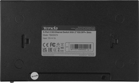 Коммутатор Tenda TEM2007X (L2) 5x2.5Гбит/с 2SFP+ неуправляемый
