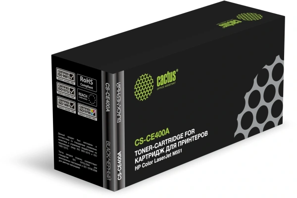 Картридж лазерный Cactus CS-CE400A CE400A черный (5500стр.) для HP CLJ M551 с чипом