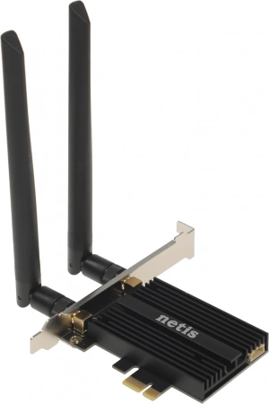 Сетевой адаптер Wi-Fi + Bluetooth Netis F1 AX3000 PCI Express (ант.внеш.съем) 2ант.