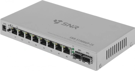 Коммутатор SNR SNR-S1908GP-2S (L2) 8x1Гбит/с 2SFP 8PoE 120W неуправляемый