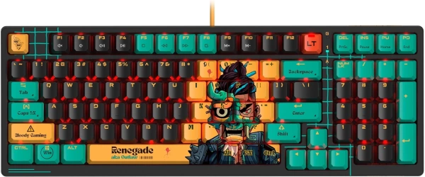 Клавиатура A4Tech AT98 Renegade черный/зеленый USB for gamer LED (AT98) кабель 1.8м