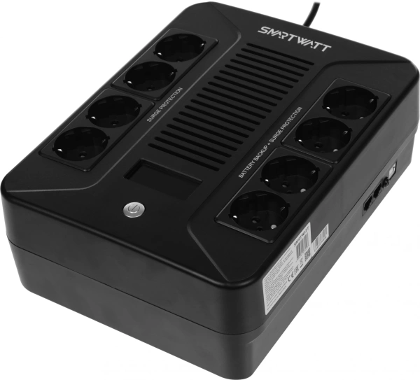 Источник бесперебойного питания Smartwatt Safe Pro LCD 360Вт 600ВА черный
