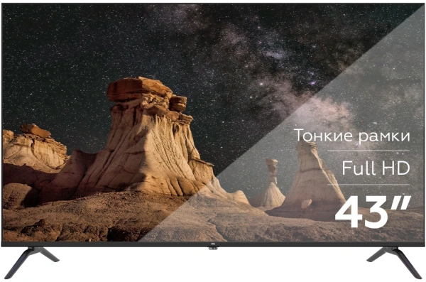 Телевизор LED BQ 43" 43F34B Frameless черный FULL HD 60Hz DVB-T DVB-T2 DVB-C USB (RUS)