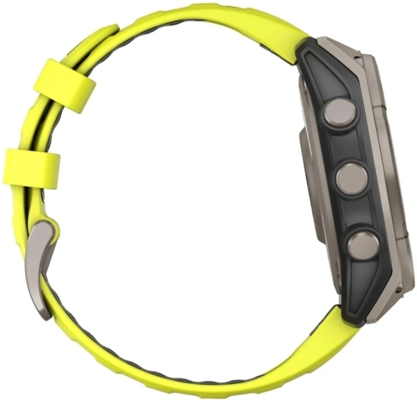 Смарт-часы Garmin Fenix 8 Solar 51мм 1.4" MIP корп.серебристый рем.желтый (010-02907-21)