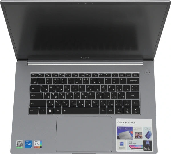 Ноутбук Infinix Inbook Y3 PLUS YL512 Core i5 1235U 16Gb SSD512Gb Intel Iris Xe graphics 15.6" IPS FHD (1920x1080) FreeDOS grey WiFi BT Cam (71008302600)