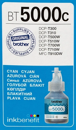 Чернила Brother BT5000C голубой 48мл для Brother DCP-T300/T500W/T700W/MFC-T800W