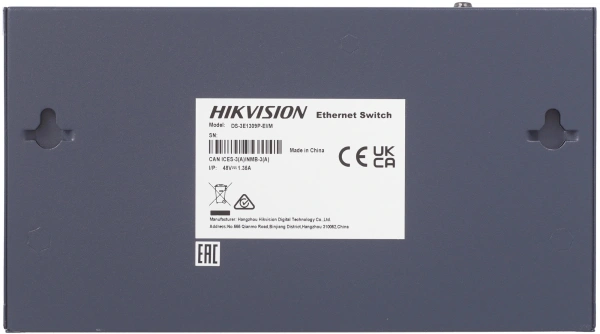 Коммутатор Hikvision DS-3E1309P-EI/M (L2) 8x100Мбит/с 1x1Гбит/с 8PoE 8PoE+ 110W управляемый