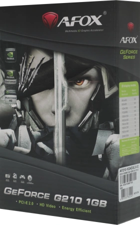 Видеокарта Afox PCI-E 2.0 AF210-1024D3L5-V2 NVIDIA G210 1Gb 64bit DDR3 520/1600 DVIx1 HDMIx1 CRTx1 HDCP Ret low profile