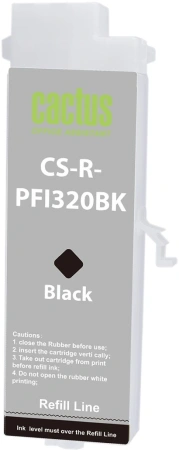 Картридж перезаправляемый струйный Cactus CS-R-PFI320BK PFI-320BK черный (260мл) для Canon imagePrograf TM-200/200MFP/205/300/300MFP/305/250/255/350/355 без чипа